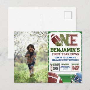 Postal Fútbol Foto de cumpleaños de primer año de bajada