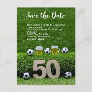 Postal Fútbol guardar la fecha pelota Fiesta de cumpleaño