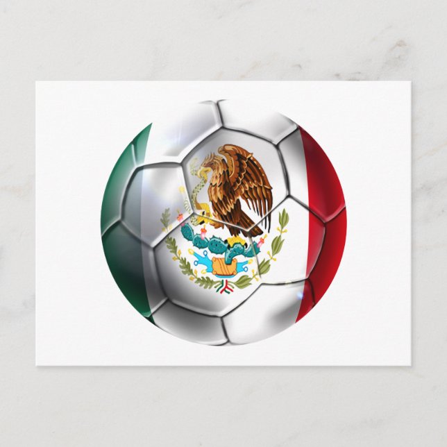 Postal Fútbol México el Tri bandera de la selección de fu (Anverso)