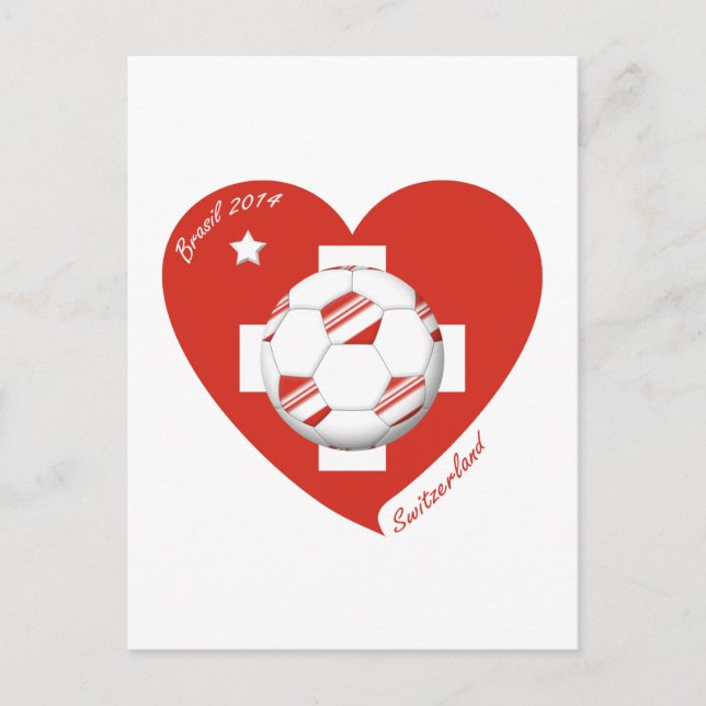 Postal Fútbol Suiza SWITZERLAND Soccer National Team 2014 (Anverso)