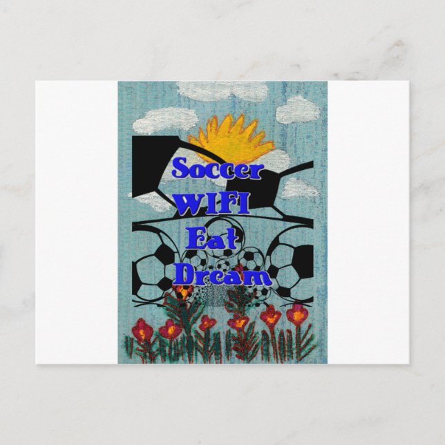 Postal Fútbol WIFI Eat Dream - Fun Sports Art Print (Anverso)