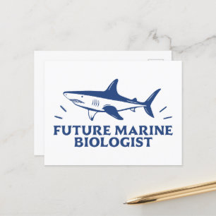 Postal Futuro biólogo marino amante de los tiburones