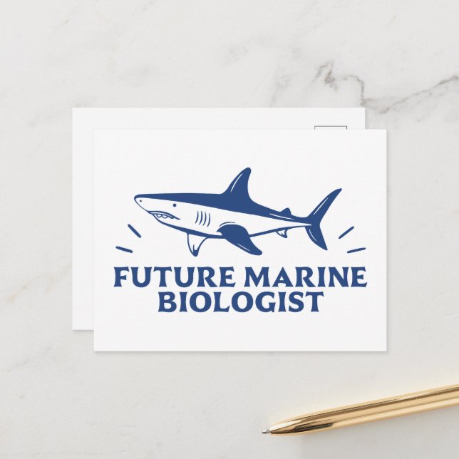 Postal Futuro biólogo marino amante de los tiburones (Anverso/Reverso In Situ)