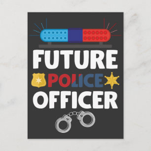 Postal Futuro Oficial de Policía Vestir A Policía Niño