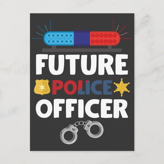 Postal Futuro Oficial de Policía Vestir A Policía Niño (Anverso)