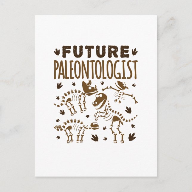 Postal Futuro Paleontólogo Paleontología Dinosaurios Bone (Anverso)