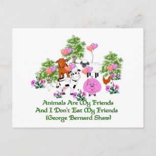 Postal G. B. Cita vegetariana Shaw