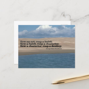 Postal G. D. Boardman Cita Inspiradora "Sow a act"