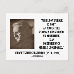 Postal G.K. Aventura por inconvenientes de Chesterton