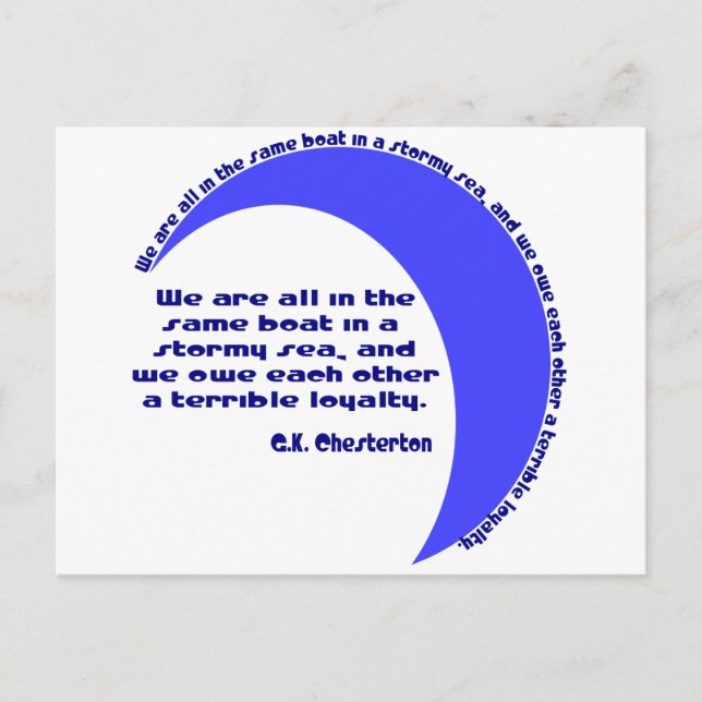 Postal G. K. Chesterton Mar tormentoso (Anverso)