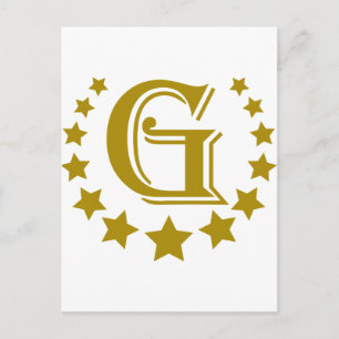 Postal G-Letter-Stars-Crown-