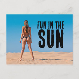 POSTAL G-STRING BIKINI CHICA BEACH FLORIDA POSTCARDS