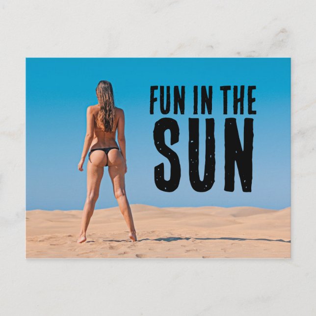 POSTAL G-STRING BIKINI CHICA BEACH FLORIDA POSTCARDS (Anverso)