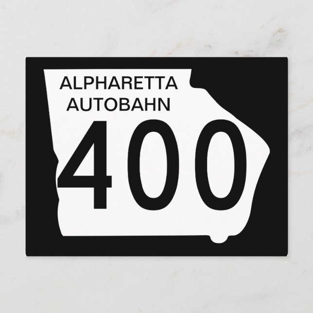 Postal GA 400 "Alpharetta Autobahn" (Anverso)