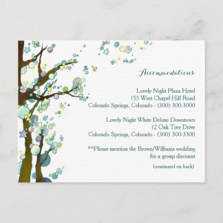 Postal Gabinete de alojamiento para Bodas de árbol blanco