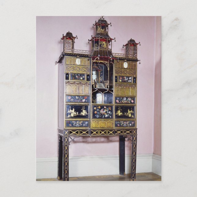 Postal Gabinete de pagoda al estilo de Thomas Chippendale (Anverso)