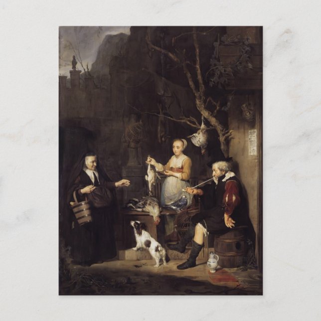 Postal Gabriel Metsu - La Mujer De Aves De Corral (Anverso)