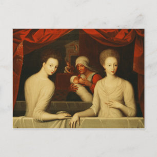 Postal Gabrielle d'Estrees y su hermana