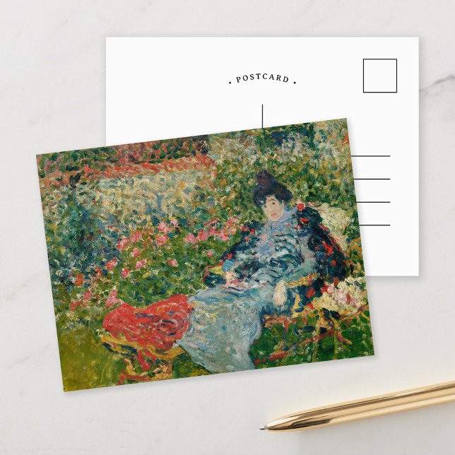 Postal Gabrielle Valtat en el Jardín | Louis Valtat (Subido por el creador)