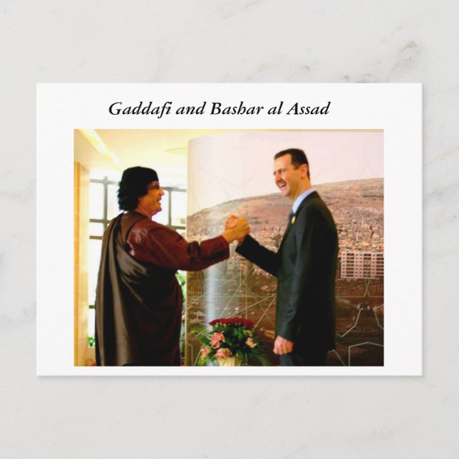 Postal Gaddafi y Bashar al Assad (Anverso)