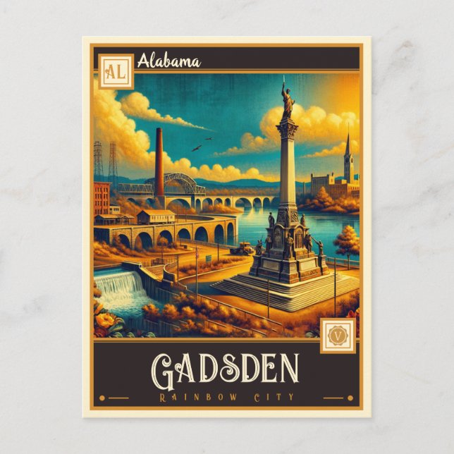 Postal Gadsden, Alabama | Vintage (Anverso)