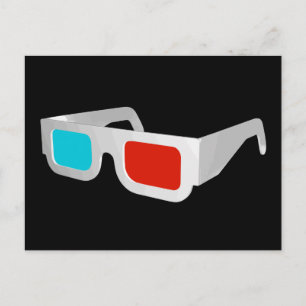 Postal Gafas 3D Retro Gráficas