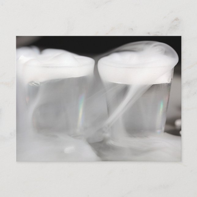 Postal Gafas con agua y hielo seco (Anverso)
