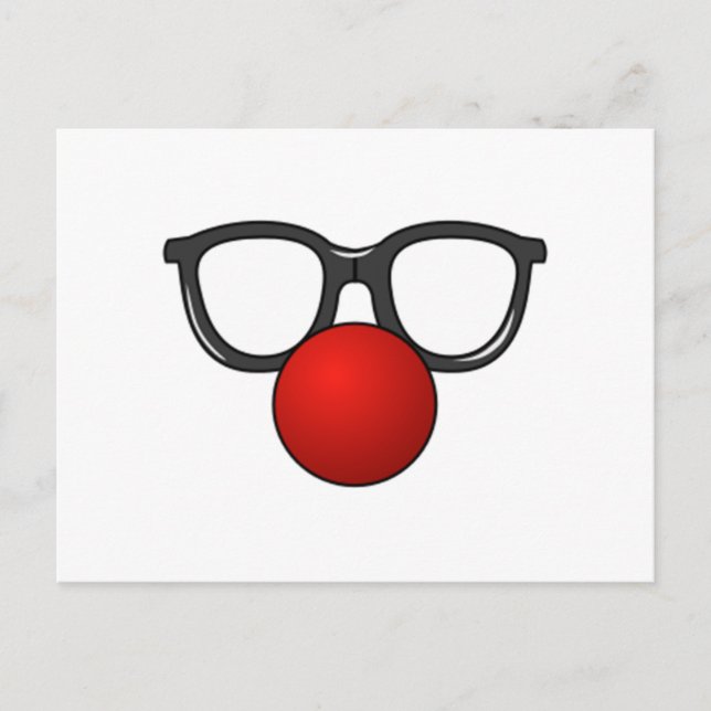Postal Gafas de payaso y nariz (Anverso)