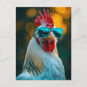 Postal Gafas de sol azules de Guay Rooster