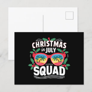 Postal Gafas de sol de Navidad en julio Squad Verano Play