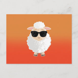 Postal Gafas de sol de oveja genial gradiente naranja dib