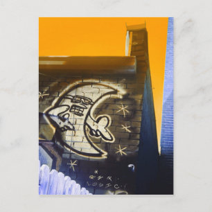 Postal gafas de sol en la luna de noche