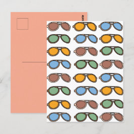 Postal Gafas de sol Gafas de sol de verano coloridas