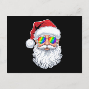 Postal Gafas de sol gayas cara de Santa Navidad Xmas LGBT