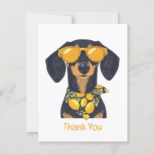Postal Gafas de sol para perros dachshund Gracias Limones