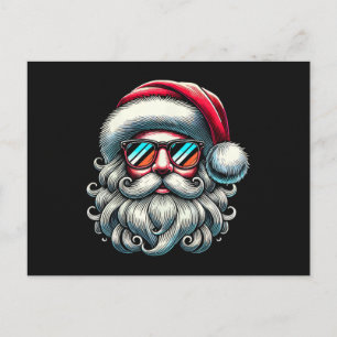 Postal Gafas de sol retro cara de Santa Navidad