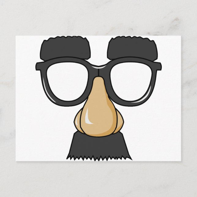 Postal gafas graciosas de comedia (Anverso)
