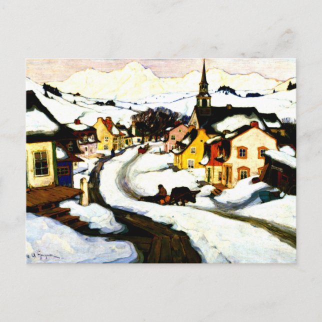 Postal Gagnon - Aldea en las montañas Laurentian (Anverso)