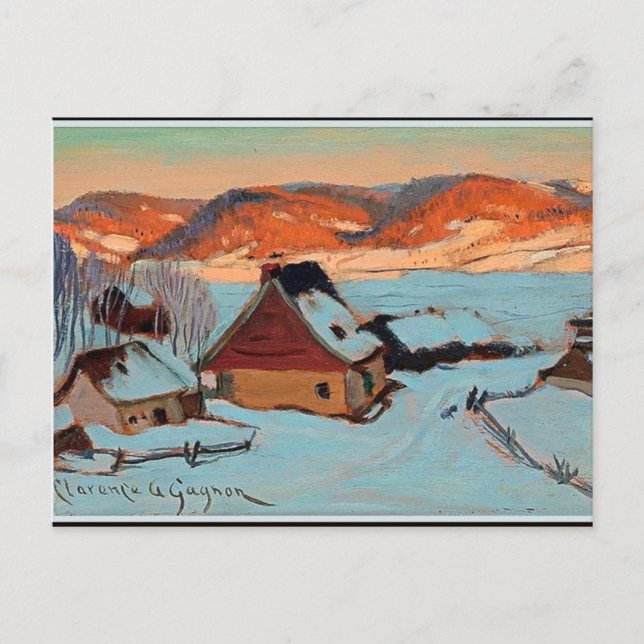 Postal Gagnon - Crepúsculo - Invierno en Quebec (Anverso)