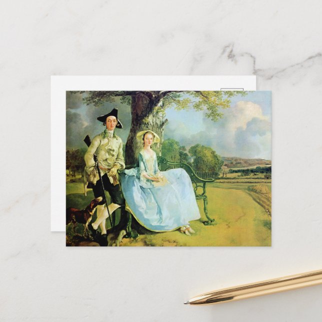 Postal Gainsborough, el Sr. y la Sra. Andrews, (Anverso/Reverso In Situ)