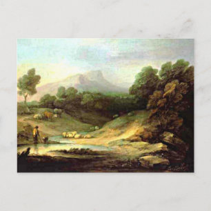 Postal Gainsborough - Paisaje de montaña con Shepherd