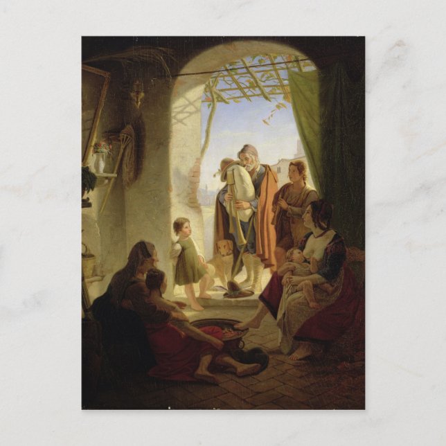 Postal Gaita napolitana en la invernal Roma, 1833 (Anverso)