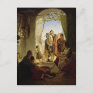 Postal Gaita napolitana en la invernal Roma, 1833