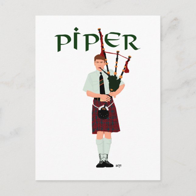 Postal Gaita Roja de Cuadros (Anverso)