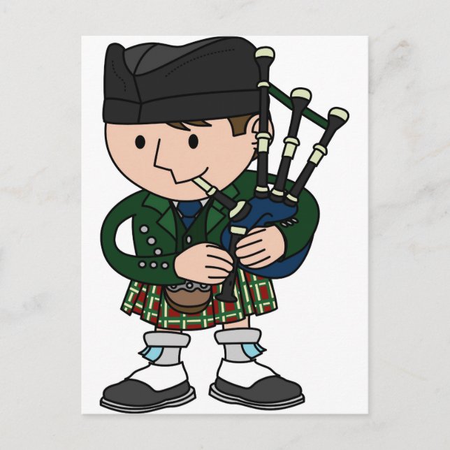 Postal Gaitas de bagpiper de Escocia (Anverso)