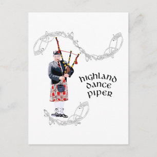 Postal Gaitero con kilt rojo