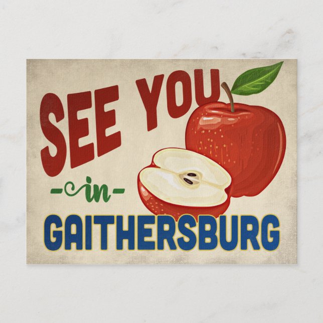 Postal Gaithersburg Maryland Apple - Viajes de época (Anverso)