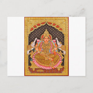 POSTAL GAJA LAKSHMI INTRICAR PINTURA DE TANJORE {SUR IND