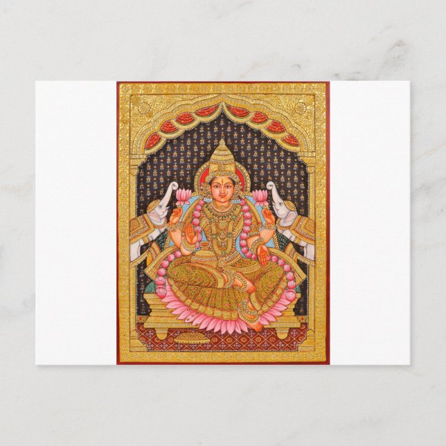POSTAL GAJA LAKSHMI INTRICAR PINTURA DE TANJORE {SUR IND (Anverso)