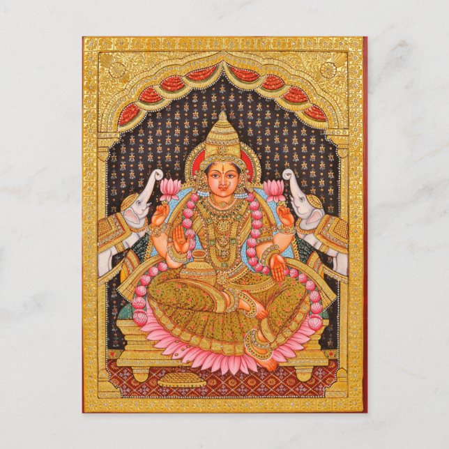 POSTAL GAJA LAKSHMI INTRICAR PINTURA DE TANJORE {SUR IND (Anverso)
